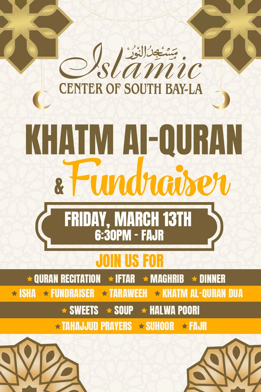 ICSB-LA | KHATM-AL- QUR'AN FRIDAY MARCH 13TH