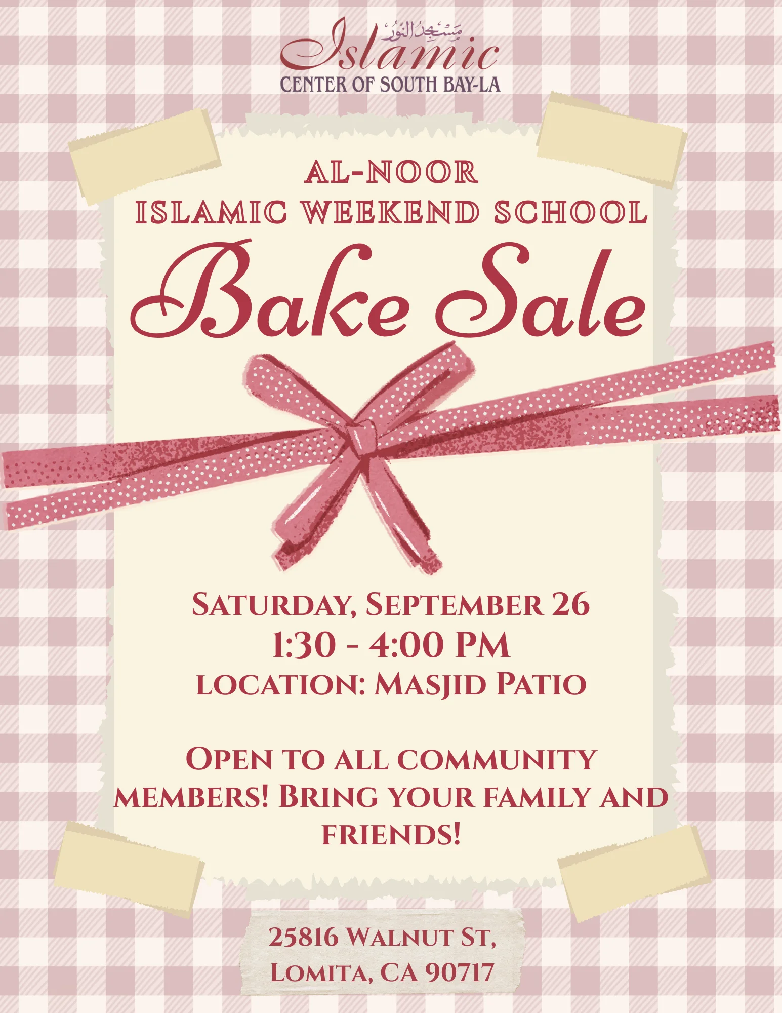ICSB-LA | WEEKEND SCHOOL - BAKE SALE